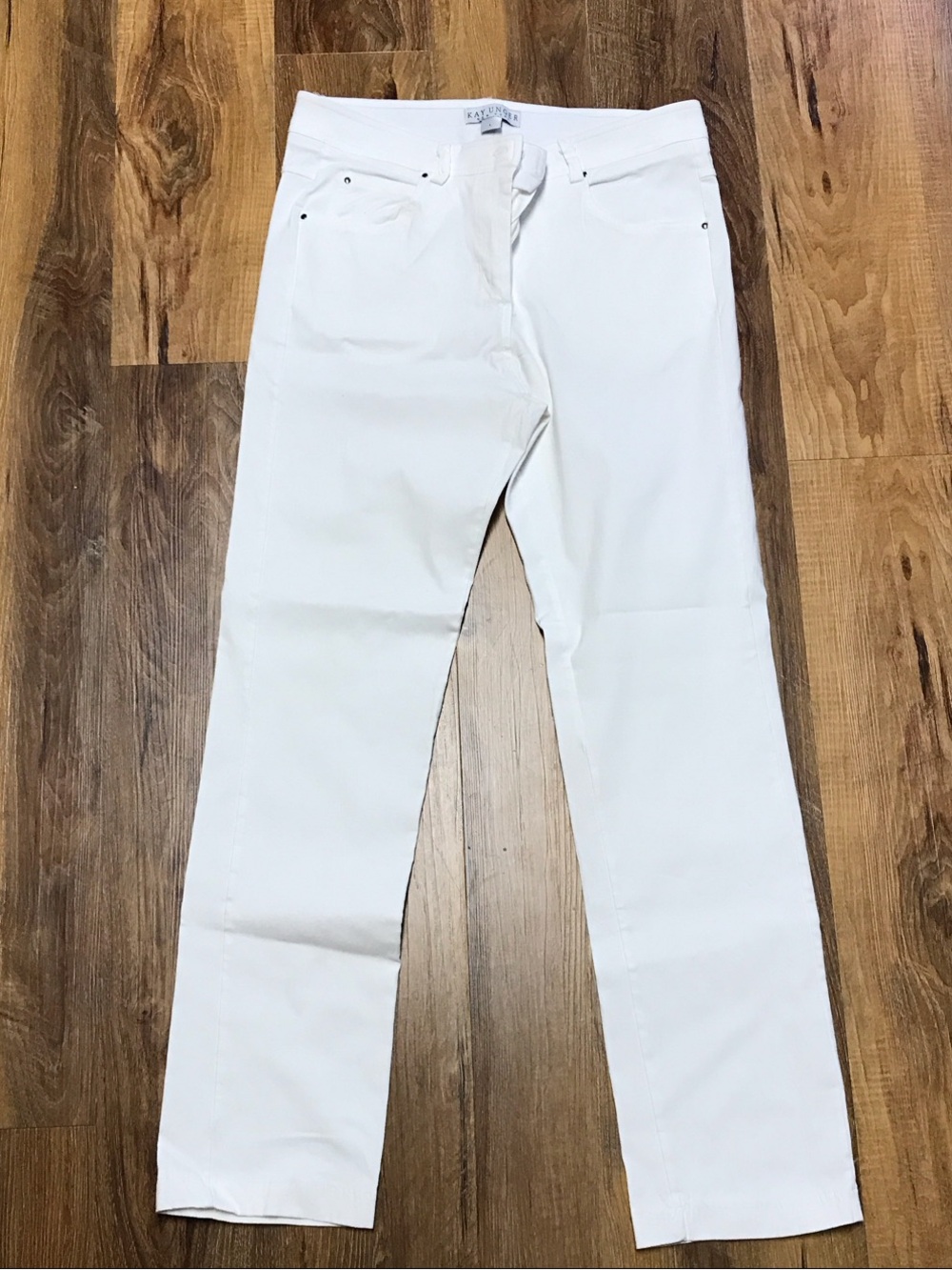Kay Unger White Straight-Leg Women’s Jeans/Pants